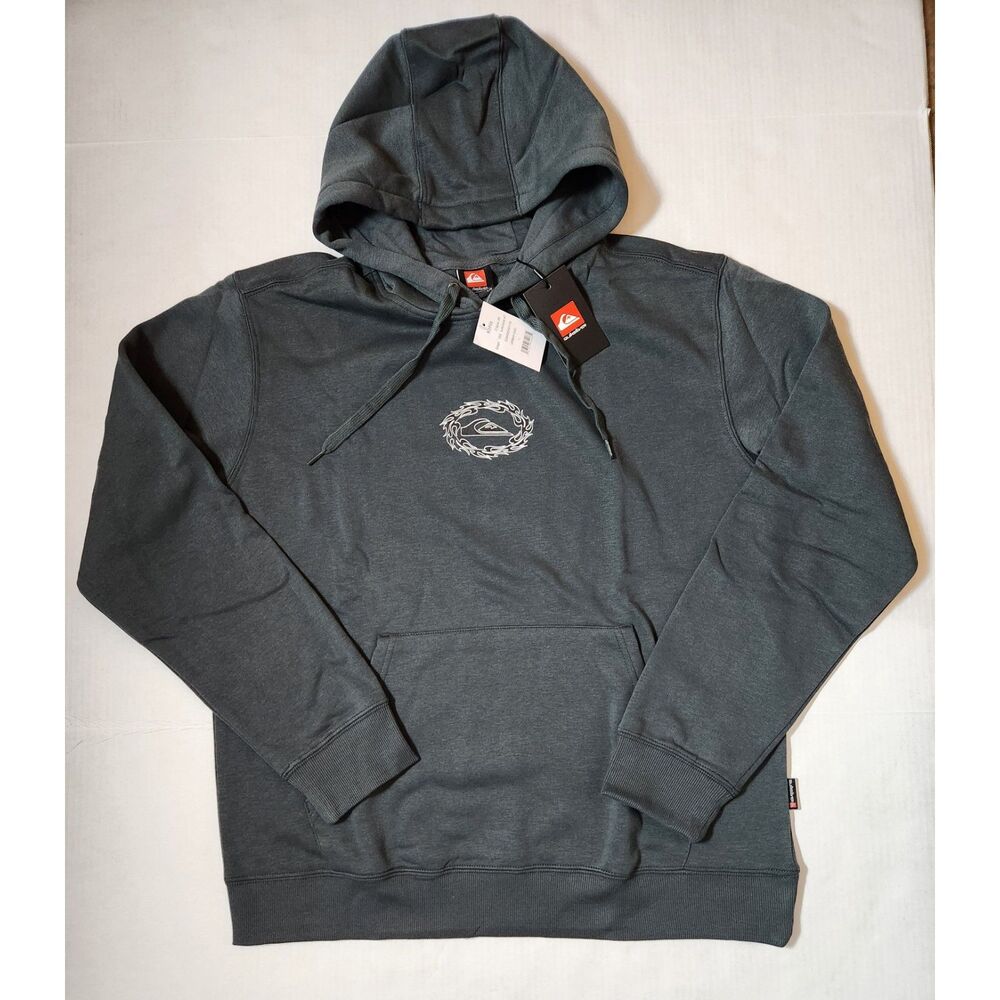 Quiksilver Men’s Hoodie Green Logo Graphic Sweatshirt New With Tags Size Large